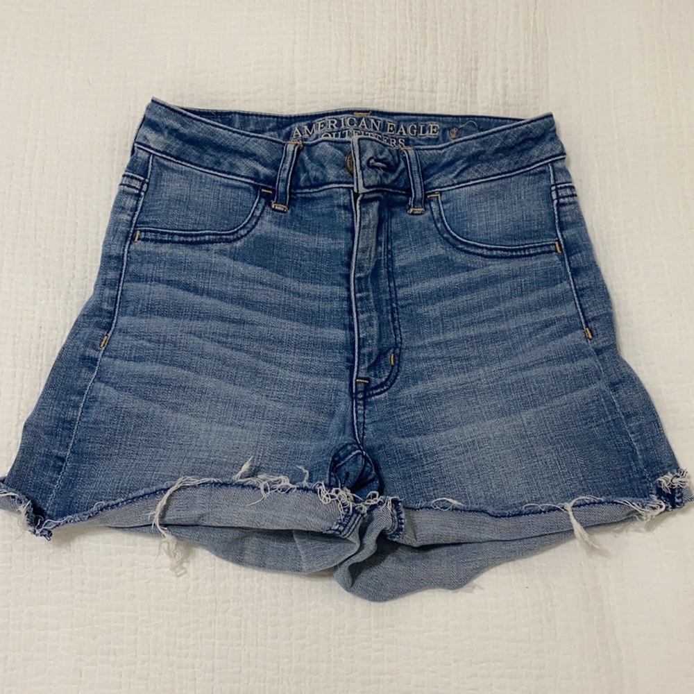 High waisted jean shorts
